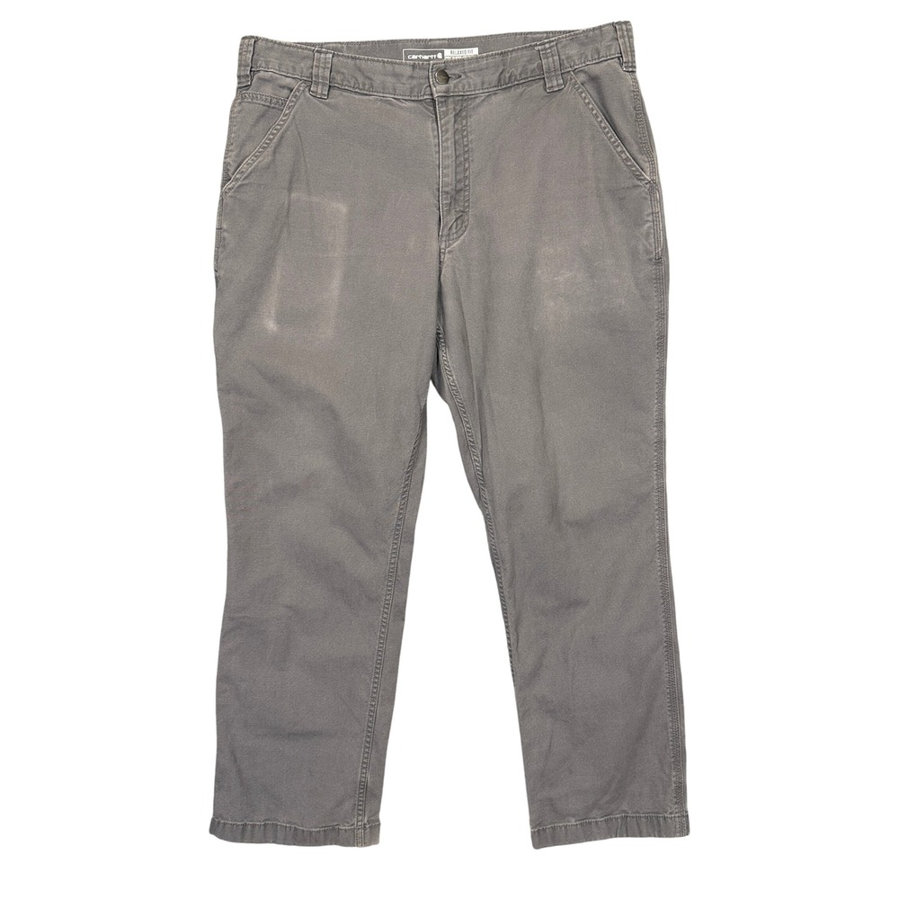Carhartt Carpenter Pants Mens 36x30 Gray Cotton Canvas Relaxed Fit Workwear Y2K
